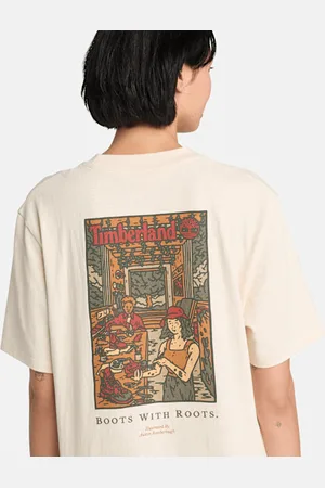 Timberland T-shirt unisexe délavé à motif Boot Lab dans le dos en non teint