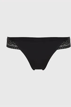 Tommy Hilfiger String à empiècement en dentelle et logo