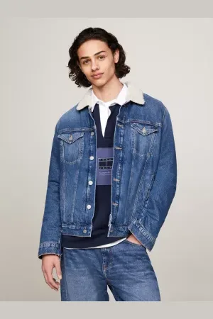 Veste jeans fourrure online homme