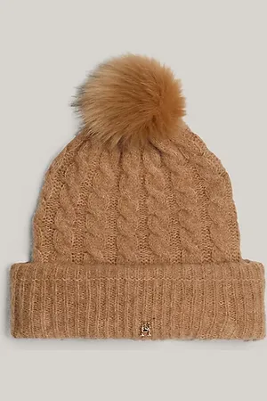 Tommy Hilfiger Bonnet en maille torsadée en alpaga mélangé