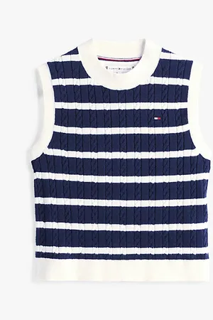 Tommy Hilfiger Pull sans manches rayé en maille