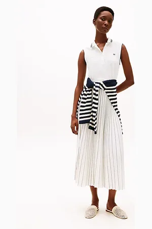Tommy Hilfiger Robe polo longue plissée sans manches