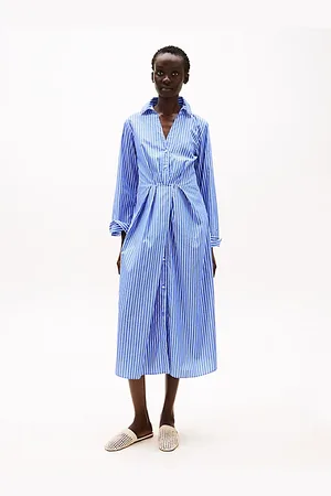 Tommy Hilfiger Robe chemise mi-longue à plis