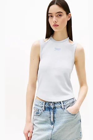 Tommy Hilfiger Débardeur ajusté côtelé à dos nu