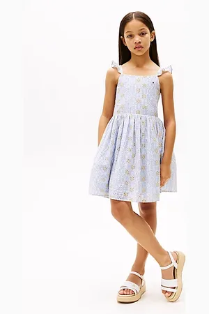 Tommy Hilfiger Robe sans manches rayée à broderie anglaise