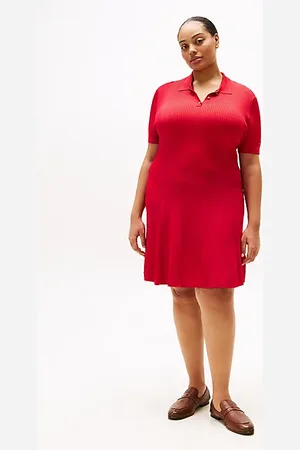 Tommy Hilfiger Robe polo courte Curve côtelée