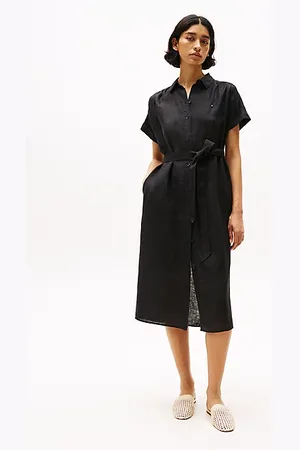 Tommy Hilfiger Robe chemise midi en pur lin