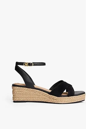Tommy Hilfiger Espadrilles compensées en cuir à monogramme