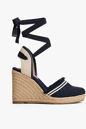 Tommy Hilfiger Espadrilles compensées en toile à frange