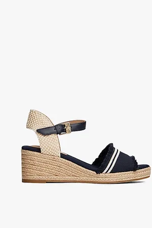 Tommy Hilfiger Sandales compensées en toile à frange