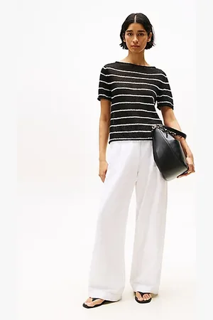 Tommy Hilfiger Pantalon jambe ample avec lin
