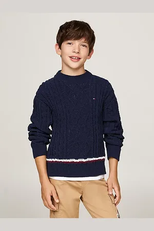 Tommy Hilfiger Pull Global Stripe en maille chenille