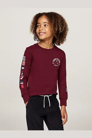 Tommy Hilfiger T-shirt à manches longues et logos drapeaux