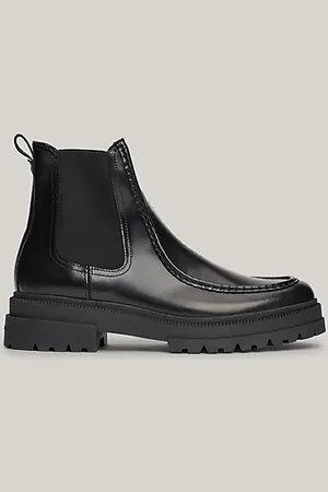 Tommy Hilfiger Bottes Chelsea chunky crantées en cuir verni