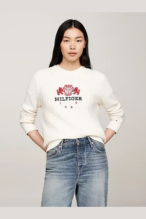 Tommy Hilfiger Pull à tissage alvéolé et broderie