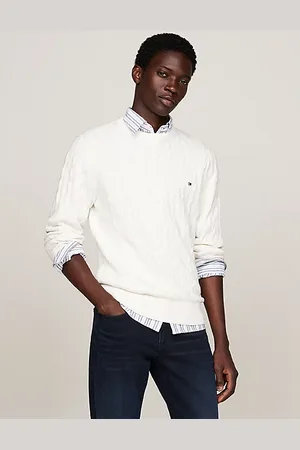 Tommy Hilfiger Pull torsadé à col ras-du-cou