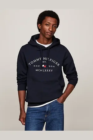 Tommy Hilfiger Sweat à capuche à cordon et logo demi-cercle