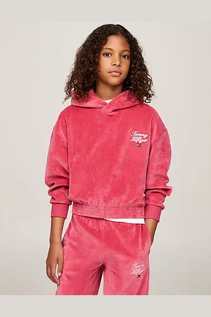 Tommy Hilfiger Sweat à capuche décontracté en velours à logo