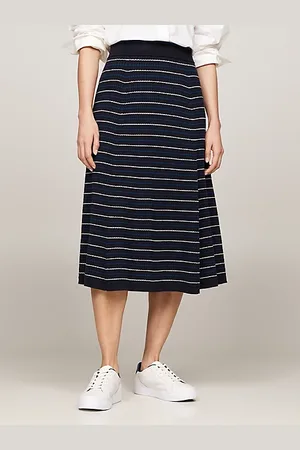 Tommy Hilfiger Jupe trapèze midi à rayures en maille