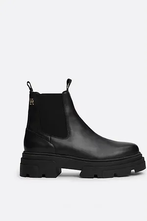 Tommy Hilfiger Bottines Chelsea en cuir à semelle épaisse