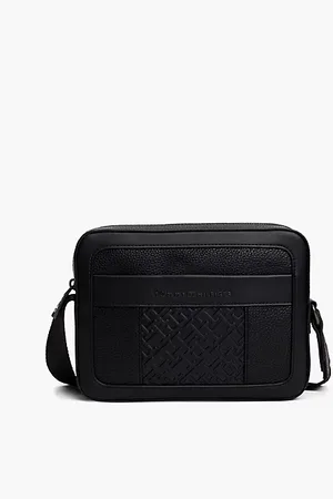 Tommy Hilfiger Sac reporter à effet grain fin TH Monogram