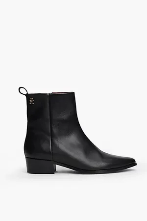 Tommy Hilfiger Bottines cowboy en cuir à monogramme TH