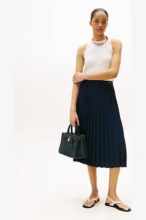 Tommy Hilfiger Jupe midi plissée à ceinture à logo