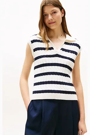 Tommy Hilfiger Polo en maille torsadée sans manches