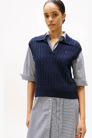 Tommy Hilfiger Polo en maille torsadée sans manches