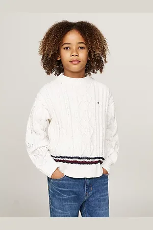 Tommy Hilfiger Pull Global Stripe en maille chenille