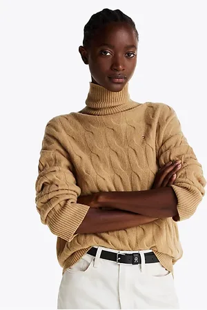 Tommy Hilfiger Pull décontracté en pure laine à col roulé