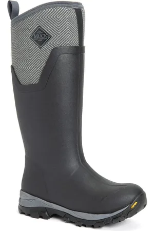 Muck Arctic Ice Tall Bottes En Caoutchouc Géométriques Noires/Grises