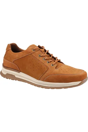 Hush Puppies Joseph Chaussures En Cuir Pour Homme À Lacets De Couleur Beige.
