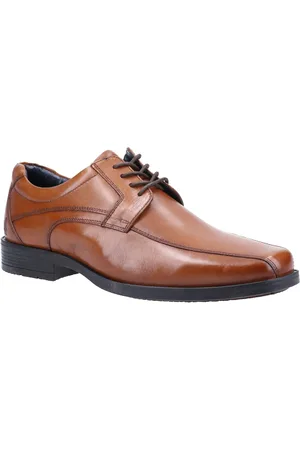 Hush Puppies Brandon Chaussures En Cuir Pour Homme À Lacets De Couleur Beige.
