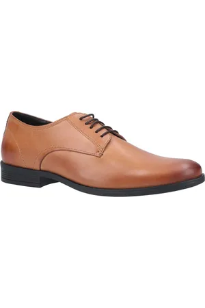 Hush Puppies Oscar Clean Toe Chaussures En Cuir Pour Homme À Lacets De Couleur Beige.