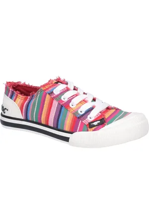 Rocket Dog Jazzin Eden Stripe Baskets Multicolores Rouges En Coton Pour Femmes