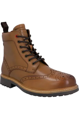 Hunter Cawdor Chaussures Brogues En Cuir Pour Hommes, Couleur Fauve
