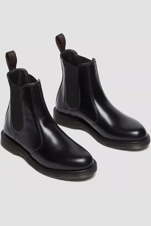 Dr. Martens Flora Chelsea Bottes Noires En Cuir Pour Femmes