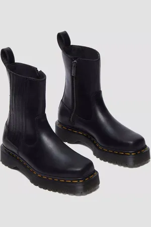 Dr. Martens Amaayah Lo Bottes Noires En Cuir Pour Femmes