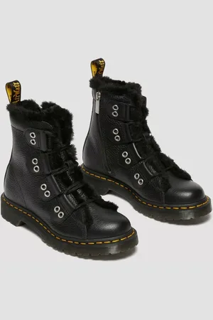 Dr. Martens 1460 Lace to Toe Bottes Noires En Cuir Pour Femmes