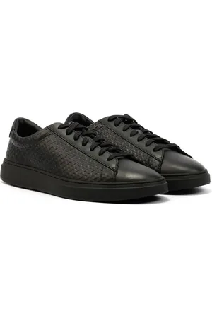 HUGO BOSS Kieran Tennis Baskets Noires En Cuir Pour Hommes