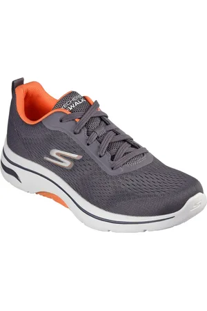 Skechers Go Walk Arch Fit 2.0 Idyllic Sneakers En Toile Pour Hommes, Couleur Charbon/Orange