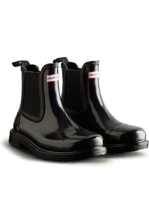 Hunter Commando Gloss Bottes En Caoutchouc Pour Femmes, Noires