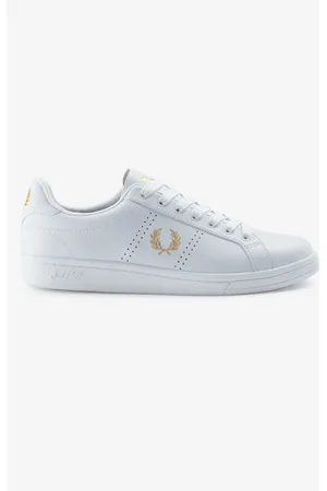 Fred Perry Cupsole Baskets Blanches En Cuir Pour Hommes