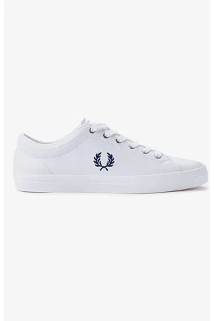 Fred Perry Baseline Baskets Blanches En Cuir Pour Hommes