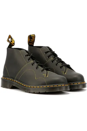 Dr. Martens Church Greasy Bottes Noires En Cuir
