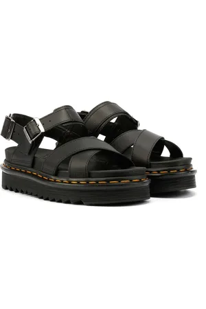 Dr. Martens Voss Ii Athena Sandales Noires Pour Femmes En Cuir