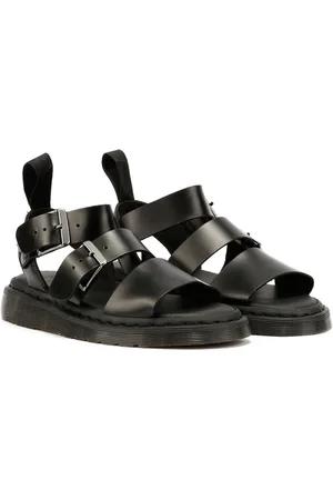 Dr. Martens Gryphon Brando Sandales Noires Pour Femmes En Cuir