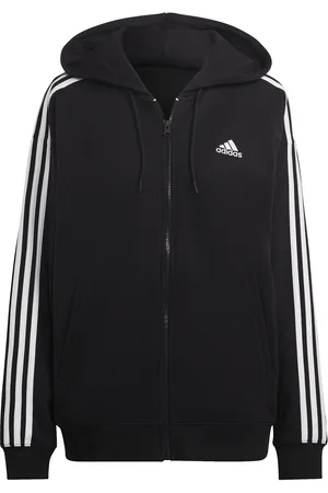 adidas Sweatshirt à capuche full zip oversize femme Essentials 3-Stripes