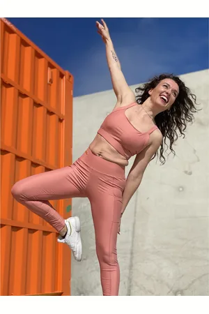 Les Poulettes Fitness Legging femme corail
